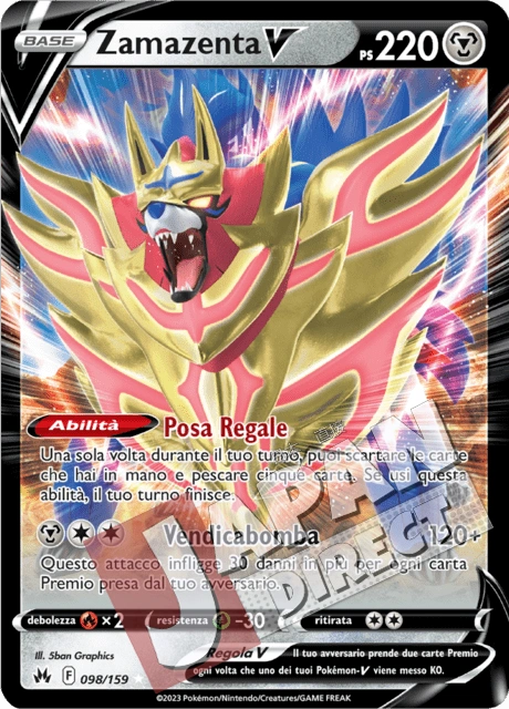 (CRZ 098/159) Zamazenta V  Double Rare