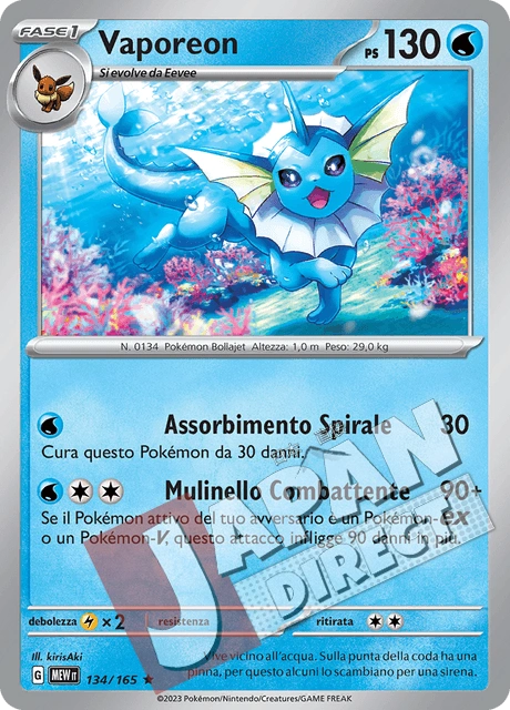(MEW 134/165) Vaporeon  Rara