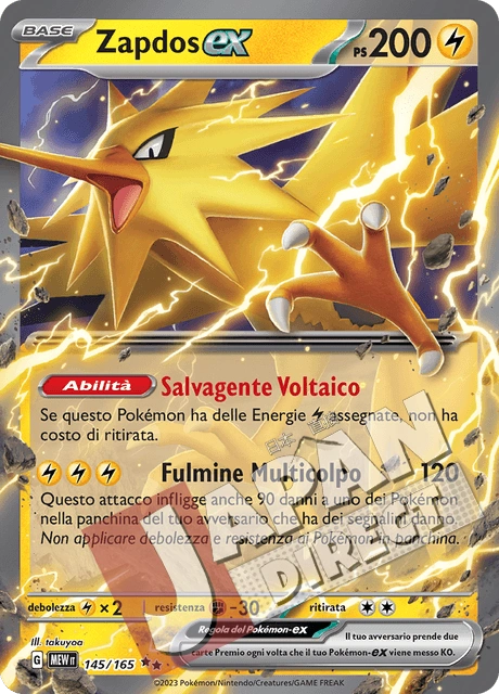 (MEW 145/165) Zapdos-ex  Double Rare