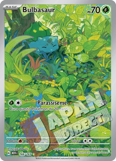 (MEW 166/165) Bulbasaur  Illustrazione Rara