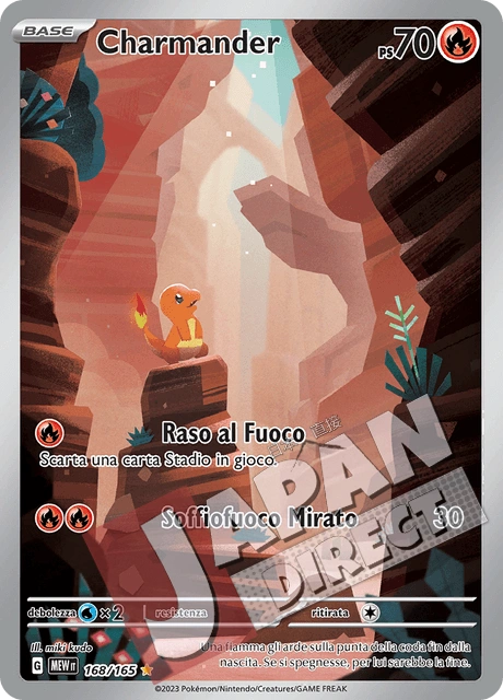 (MEW 168/165) Charmander  Illustrazione Rara