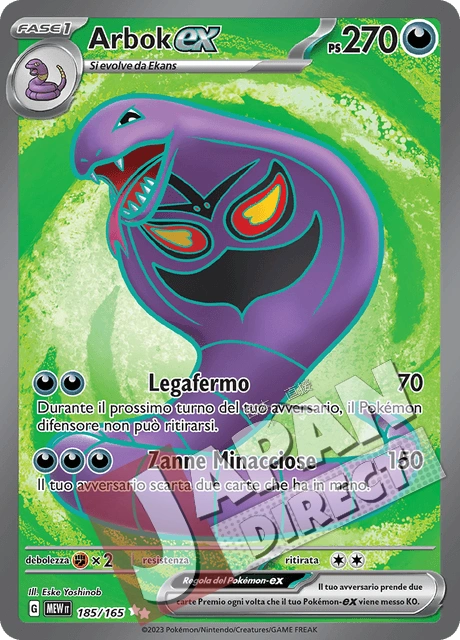 (MEW 185/165) Arbok-ex  Full Art