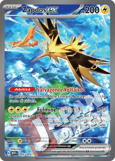(MEW 202/165) Zapdos-ex  Alternative Art