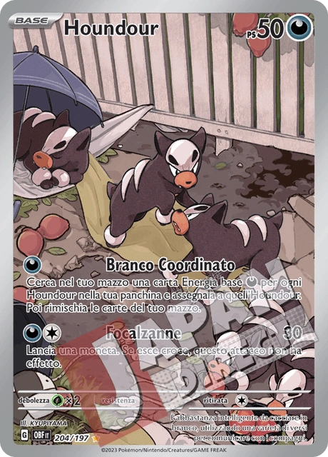 (OBF 204/197) Houndour  Illustrazione Rara