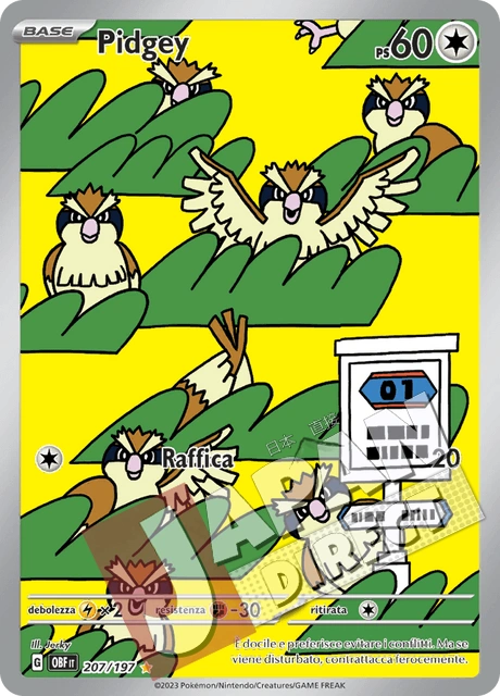 (OBF 207/197) Pidgey  Illustrazione Rara