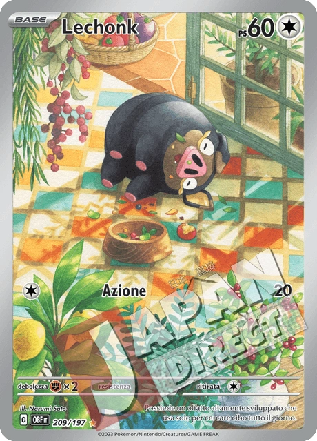 (OBF 209/197) Lechonk  Illustrazione Rara