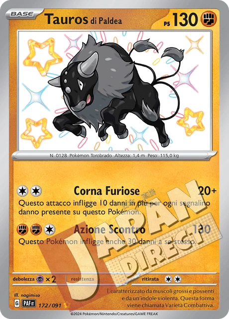 (PAF 172/091) Tauros di Paldea  Shiny