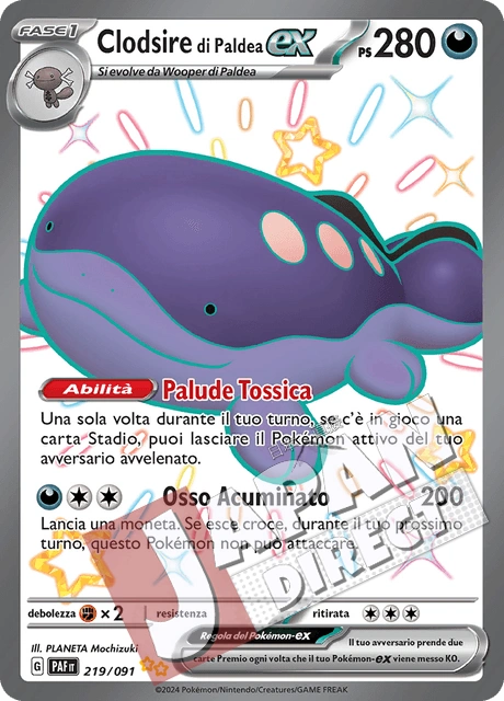 (PAF 219/091) Clodsire di Paldea-ex  Ultrarara Shiny Full Art