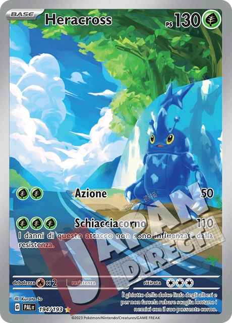 (PAL 194/193) Heracross  Illustrazione Rara