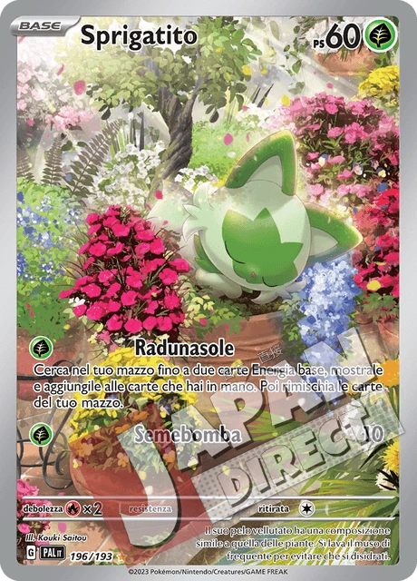 (PAL 196/193) Sprigatito  Illustrazione Rara