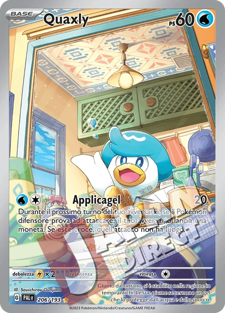 (PAL 206/193) Quaxly  Illustrazione Rara