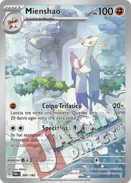 (PAR 200/182) Mienshao  Illustrazione Rara