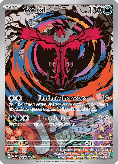 (PAR 205/182) Yveltal  Illustrazione Rara