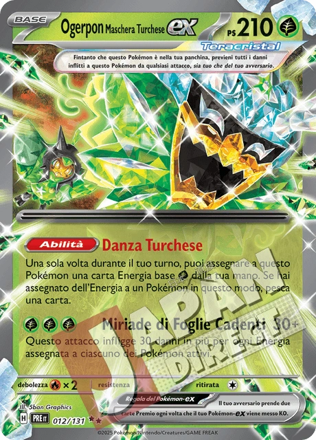 (PRE 012/131) Ogerpon Maschera Turchese-ex Teracristal Double Rare