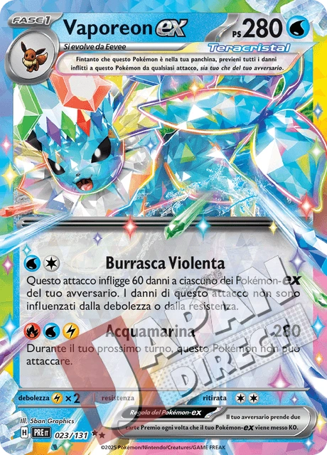 (PRE 023/131) Vaporeon-ex Teracristal Double Rare