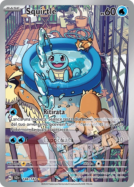(SCR 148/142) Squirtle  Illustrazione Rara