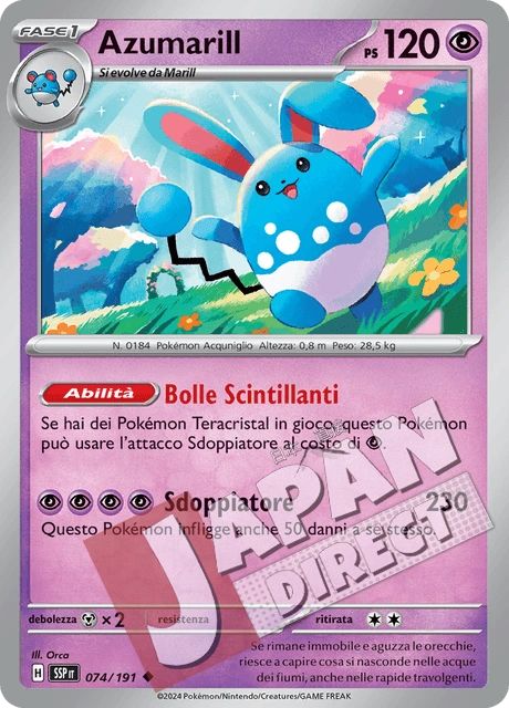 (SSP 074/191) Azumarill Teracristal Non Comune