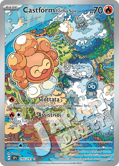 (SSP 195/191) Castform Forma Sole  Illustrazione Rara