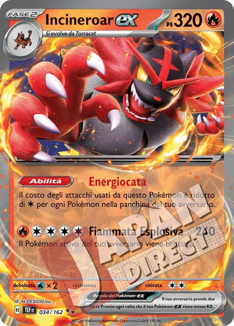 (TEF 034/162) Incineroar-ex  Double Rare