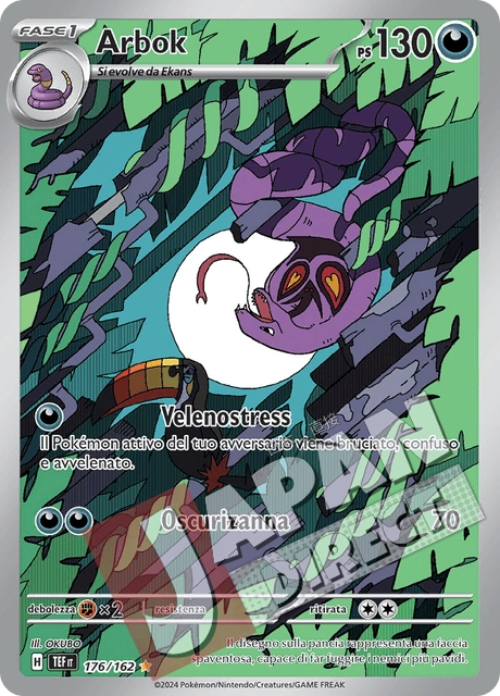 (TEF 176/162) Arbok  Illustrazione Rara