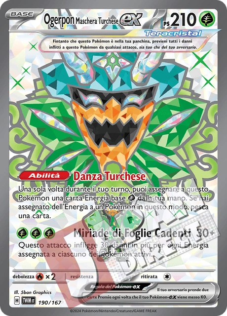 (TWM 190/167) Ogerpon Maschera Turchese-ex Teracristal Full Art
