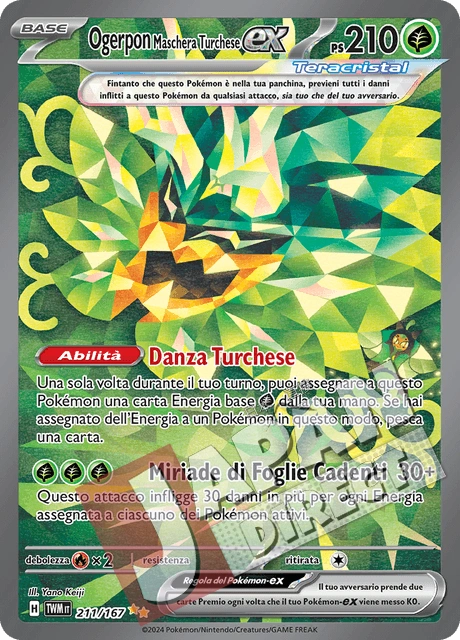 (TWM 211/167) Ogerpon Maschera Turchese-ex Teracristal Alternative Art