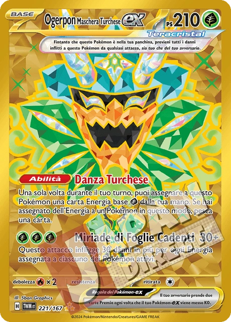 (TWM 221/167) Ogerpon Maschera Turchese-ex Teracristal Rara Segreta